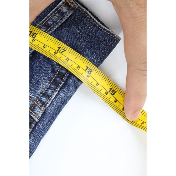 Zara Flare Jeans Mens Blue Denim Straight Medium Washed Designer Size 44 - Picture 9 of 12